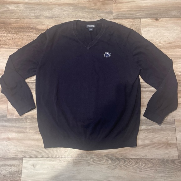 Lands End Penn State Nittany lions Navy Blue Sweater Mens Large Embroidered - Picture 1 of 3